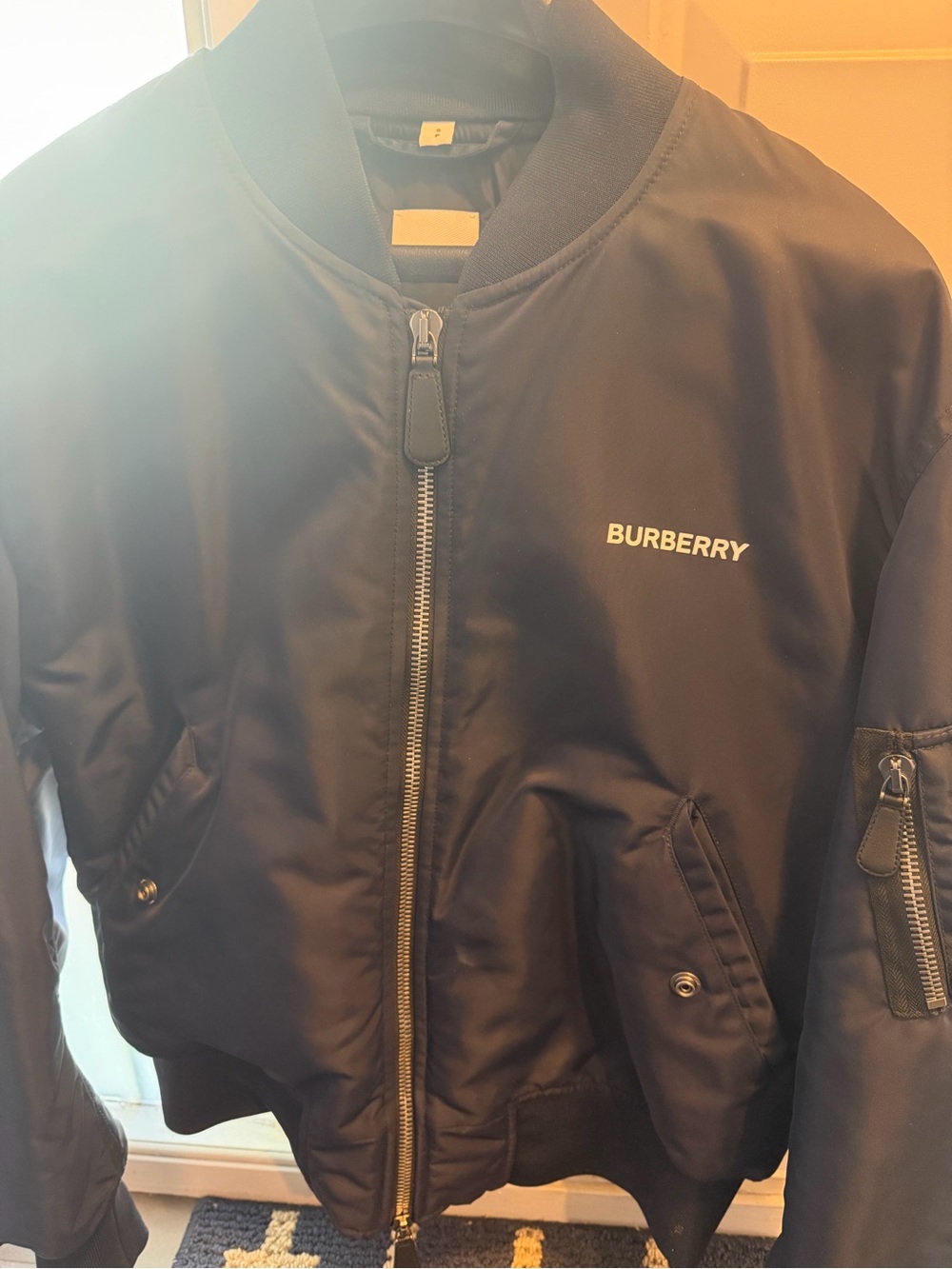 Burberry Black Logo Bomber Jacket